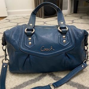 Beautiful Ashley Coach satchel in peacock blue